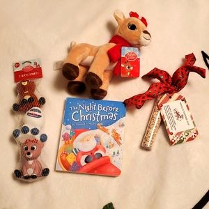 Stocking stuffer bundle - plush, bath toys, board book, reindeer food